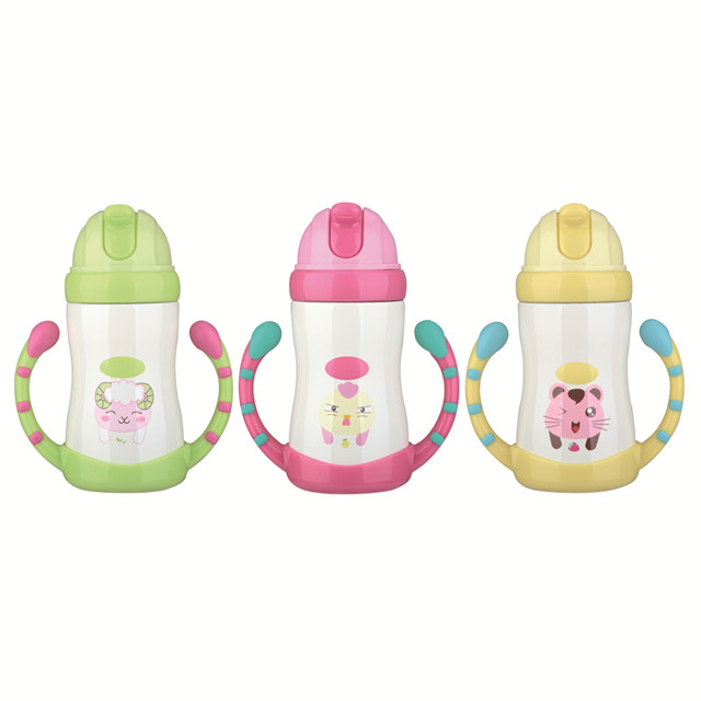 Health Round Eco-Friendly Non-Toxic BPA Free Hands Free Baby Glass Baby Feeding Bottle