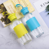 380ML High Quality OEM Good Price Silicone Sleeve Glass Water Bottle