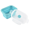 Eco-friendly Collapsible Silicone Folding Bento Lunch Box with Plastic Lid