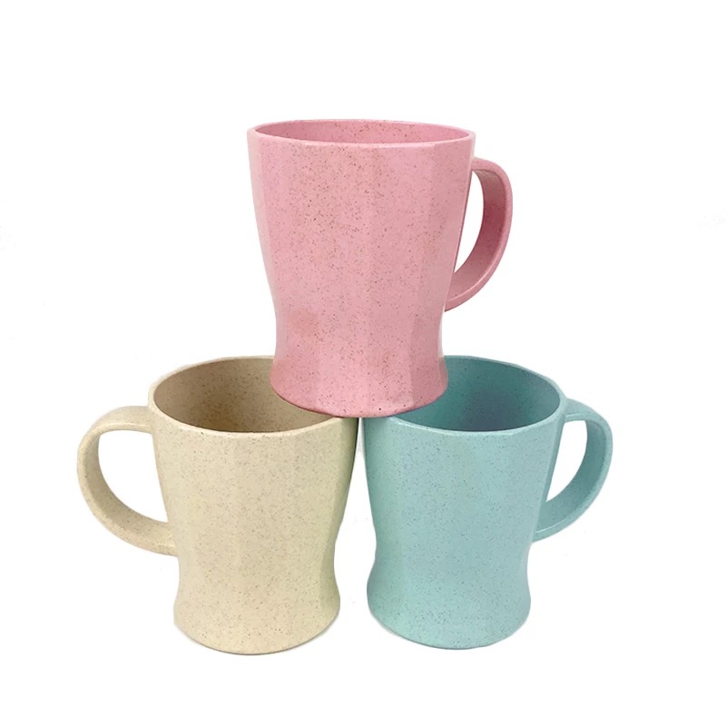 Biodegradable Unbreakable Wheat Straw Water Cup Tumblers for Coffee, Tea, Water, Milk, Juice 