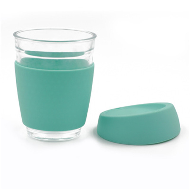 Wholesale Mug Coffee Glass Water Bottle Silicone Lid