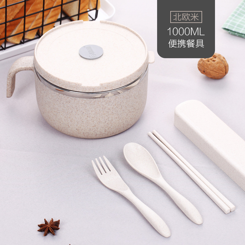 Biodegradable Plastic Ceramic Soup Bowl With Lid Stainless Steel