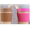 Wheat Straw Fiber Biodegradable Kid -friendly Mealtime Dinnerware Wheat Fiber Cup With Cover Spoon Food Grade Non toxic