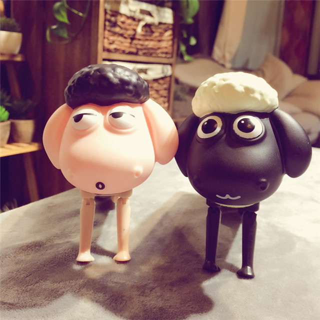 Cartoon Sheep Design Glass Water Bottle With Lids