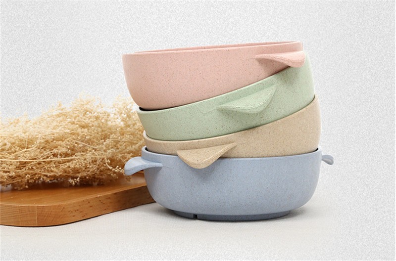 Hot Selling Kids Bowl And Spoon Set Biodegradable Rice Husk for Promotion Gift 