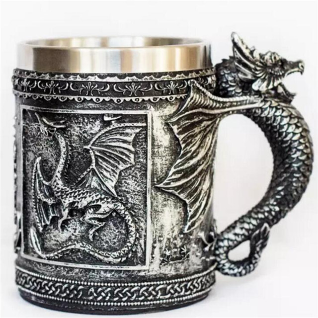 Creative Design Dragon Stainless Steel Coffee Cup, Food Grade Coffee Cup