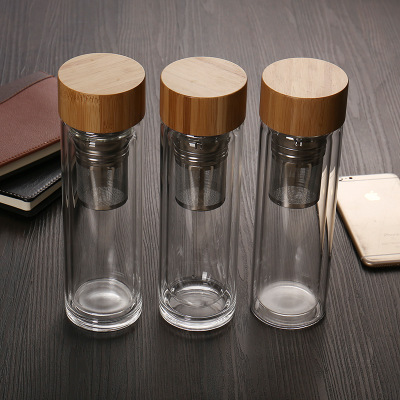New Style High Borosilicate Glass for Business with Bamboo Lid