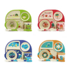 Durable Cartoon Wheat Straw Children's Lunch Plate Set, Eco-Friendly Bamboo Dinnerware, Food-Safe Feeding Set for Boys And Girls