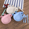 Creative Small Pig Tableware Cartoon Baby Feeding Bowl Product Cutlery Suit Gift Wheat Straw Dish Bowl