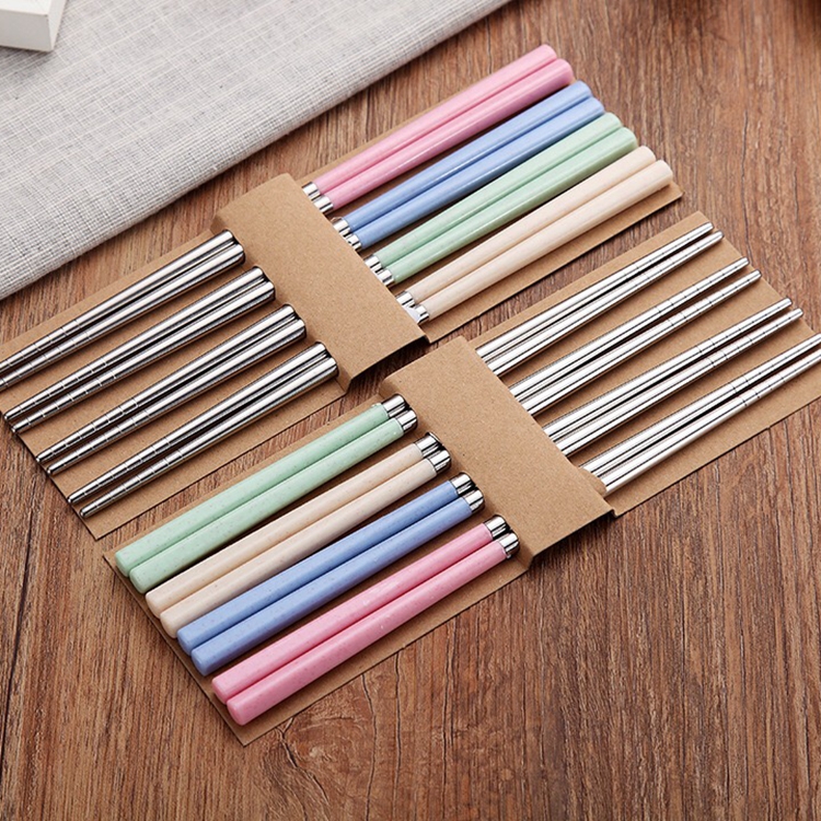 Hot Selling Wheat Straw Stainless Steel Chopsticks