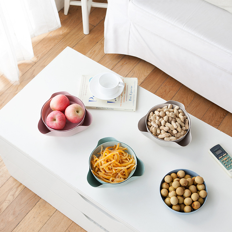 2 Layers Unique style Home Plastic Snack Dipping Bowl