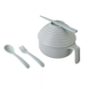 Dual Purpose Healthy Degradable Wheat Material Noodle Bowl Handle Bowl Cutlery Set
