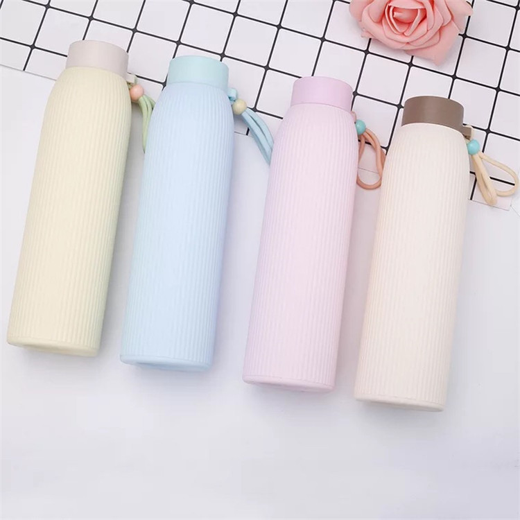 Double Wall 320ml Wheat Straw Glass Water Bottle
