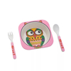 Cartoon Kids Convenient Lunch Box Bamboo Dinnerware Sets