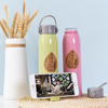 Factory Wholesale Wheat Straw Glass Double Wall Water Bottle With Phone Holder