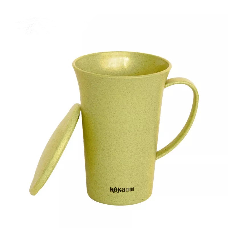 New Wheat Straw Plastic Water Bottles Degradable Water Bottle with Lid
