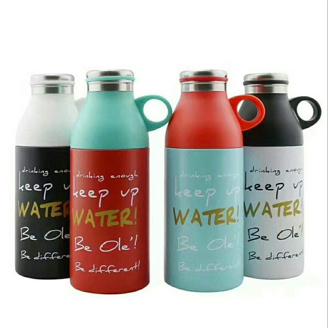 Wholesale keep Hot and cool Water Bottle Stainless Steel Flask with tea cup
