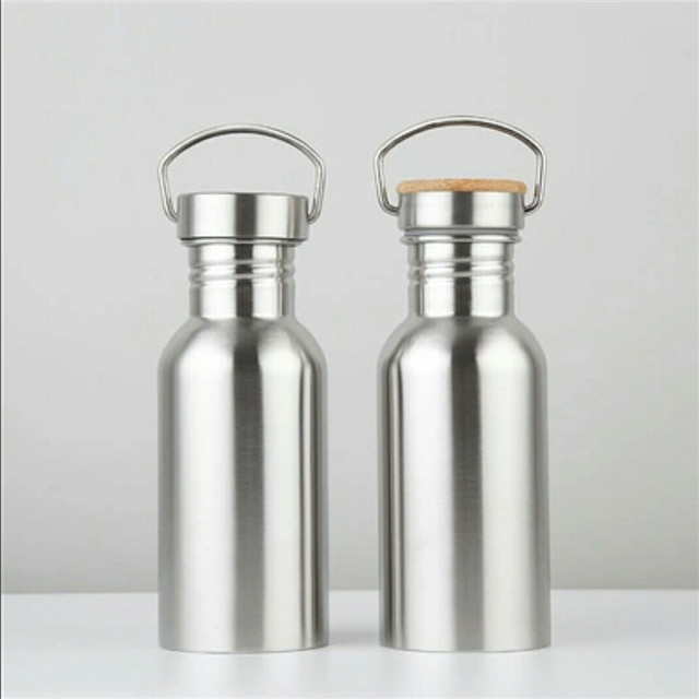 Custom Vacuum Bottle Thermos With Bamboo Cap, Free Sample Double Wall Stainless Steel Water Bottle
