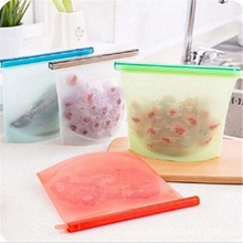 Food Grade Useful 1000ML Silicone Food Storage Bag, Reusable Food Storage Bag