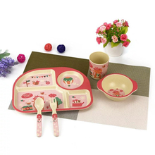 Durable Cartoon Wheat Straw Children's Lunch Plate Set, Eco-Friendly Bamboo Dinnerware, Food-Safe Feeding Set for Boys And Girls