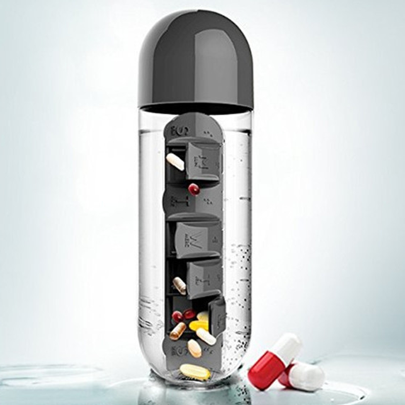 Pill Organizer Water Bottle