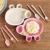 Creative Small Pig Tableware Cartoon Baby Feeding Bowl Product Cutlery Suit Gift Wheat Straw Dish Bowl