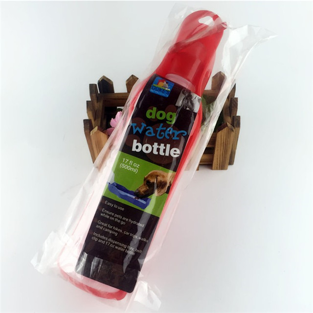 17oz Plastic Dog Water Bottle, Pet Plastic Bottle, Dog Bowl Portable
