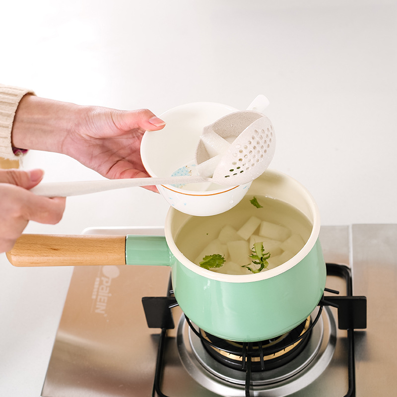 Eco-friendly 2 in 1 Wheat Straw Soup Ladle with Long Handle