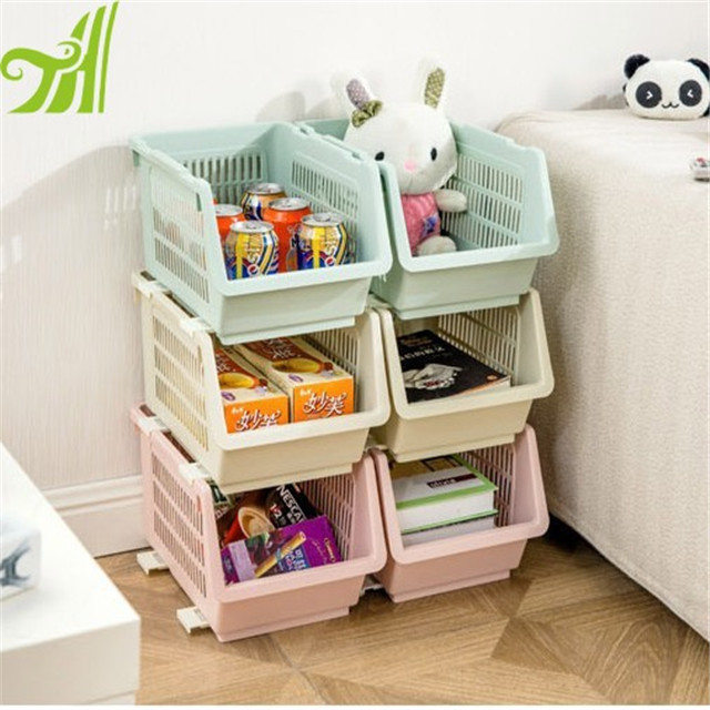 Plastic Moving Foldable Basket With Cover,Large Size Clothes Basket