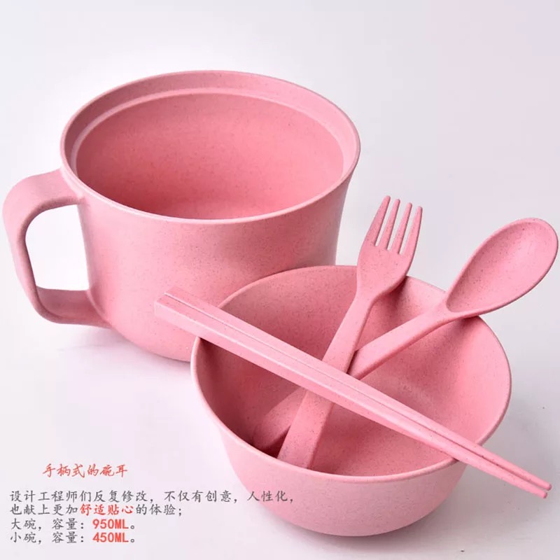 100% Food Grade Wheat Straw Plastic Noodle Large Custom Bowl