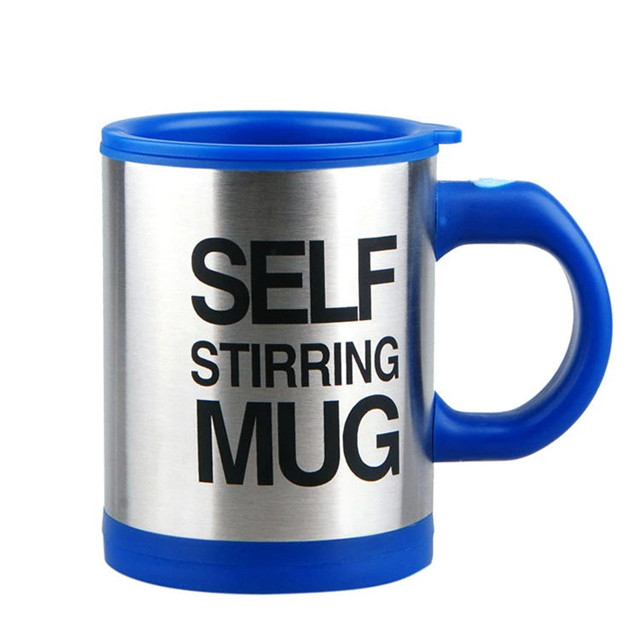 Double Insulated Self Stirring Mug Electric Lazy Automatic Mixing Stainless Steel Travel Coffee Mug