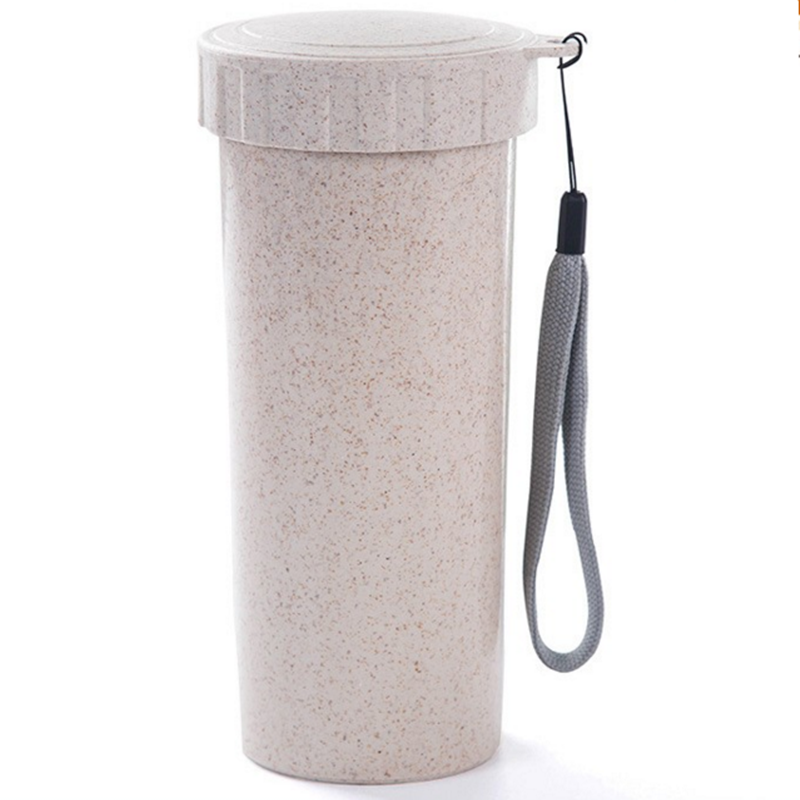 Good Quality Custom Biodegradable Wheat straw Water Bottle with Strap