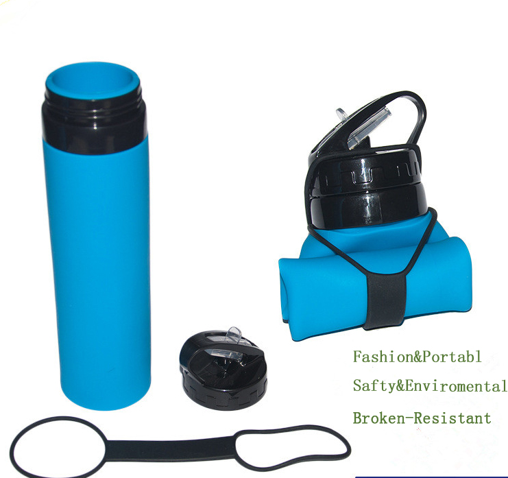  New Innovation Wholesale Foldable Silicone Sports Water Bottle