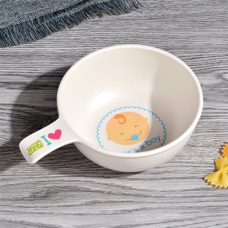 Cartoon Kitchen Bamboo Fiber Salad Bowl Set Baby