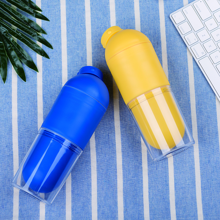 Hot-selling Dual-functional Colorful Capsule Pills Shape Plastic Water Bottle 