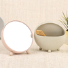 New Wheat Straw biodegradable Ladies Makeup Desktop Mirror With Comb Organizer Free Samples