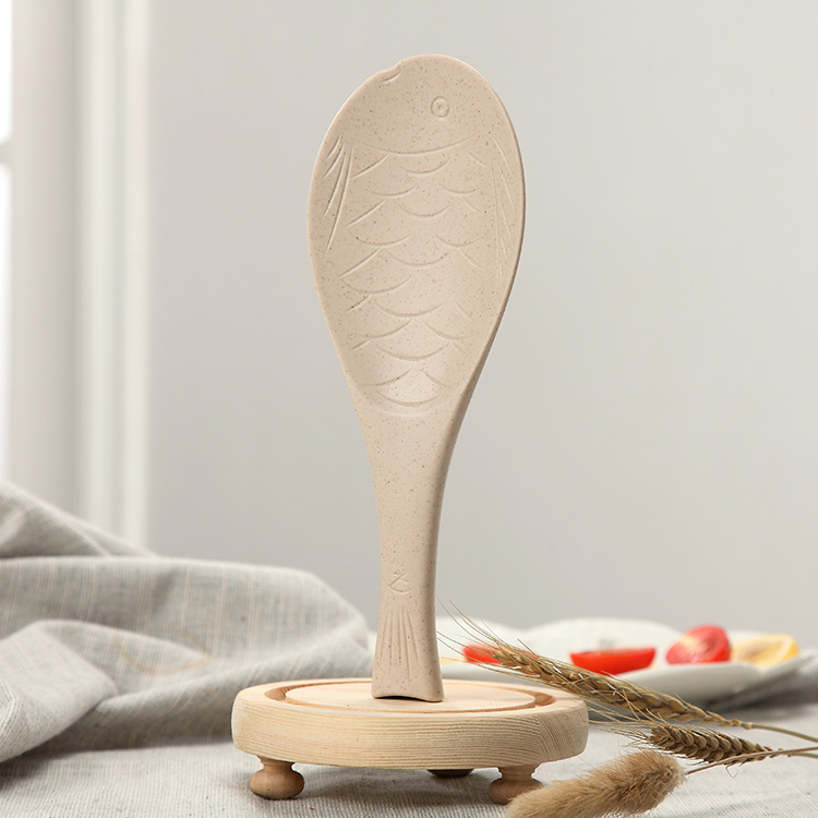 Free Sample Heath Wheat Straw Plastic Baby Rice Spoon