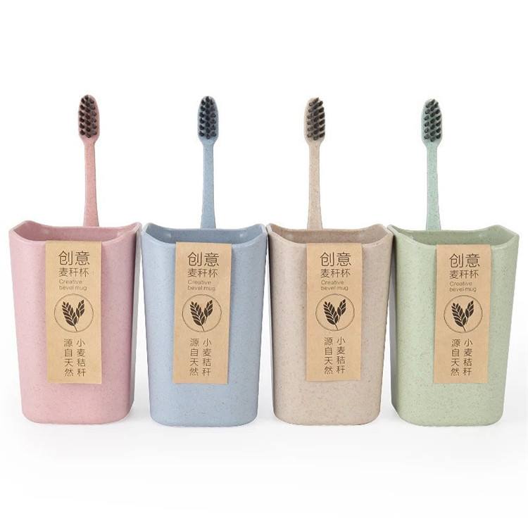 Unique Design Wheat Straw Bpa Free Bathroom Toothbrush Holder