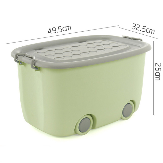 Factory made Plastic Storage Box With Wheels, Colorful storage container