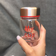 Free Sample High Borosilicate Glass Water Bottle, 150ML My Cup Glass Water Bottle