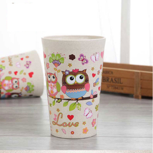 Free Sample Biodegradable Wheat Straw Water Bottle With Spoon