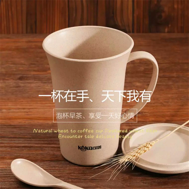 New Wheat Straw Plastic Water Bottles Degradable Water Bottle with Lid