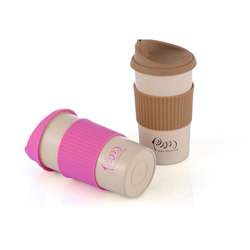 350-550ml Travel Mug Office Student Coffee Tea Water Bottle Cups Straw Wheat Plastlc Light Cup Portable Travel Water Bottles