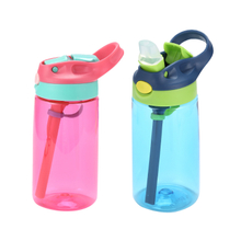 THVALUE Wholesale Customized 450ml Kids Drinking Bottle Plastic Drink Kids Water Bottle with Straw 