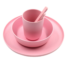THVALUE Custom Eco-friendly PLA Bamboo Fibre Party Tableware Set Dinner Set Dinnerware Set with Salad Bowl