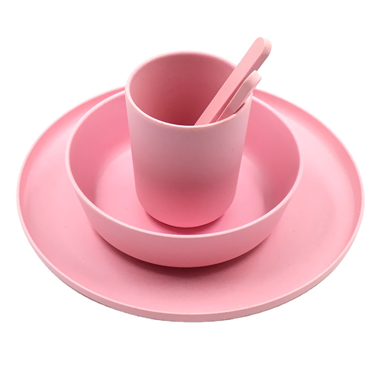THVALUE Custom Eco-friendly PLA Bamboo Fibre Party Tableware Set Dinner Set Dinnerware Set with Salad Bowl