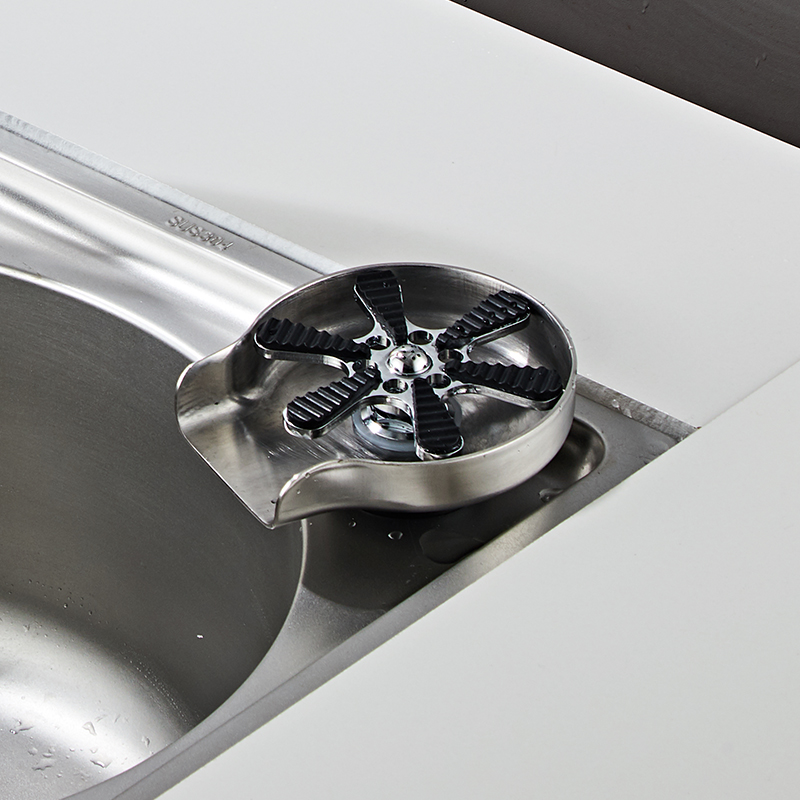 THVALUE Metal Stainless Steel Black White ABS Plastic Coffee Cup Wine Mug Cleaner Washer Glass Rinser for Bar Kitchen Sink