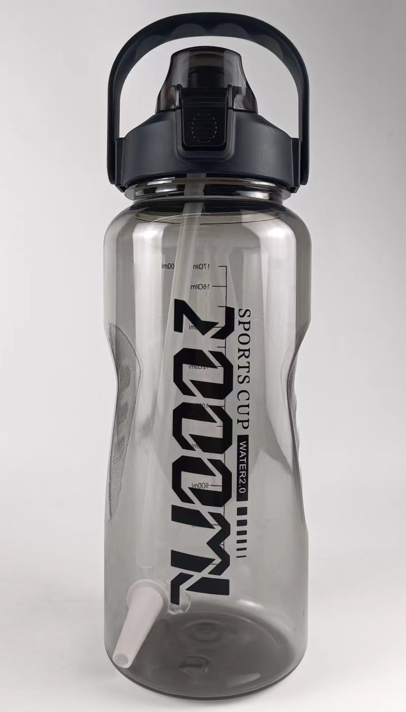 THVALUE Half Gallon Water Bottle With Straw Reusable Daily Water Intake Bottle 2Litre Sports Water Bottle Time marked Gym Jug Custom Fitness Bottles Gallon Jugs