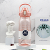 THVALUE 2.0L Large Water Bottle Flip Top with Time Marker Clear Motivational Half Gallon Water Bottle with Straw 64 Oz 