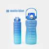 THVALUE 2 bottles in 1 set 2.0 Large Water Bottle Set with Time Marker 64 Oz Motivational Half Gallon Water Bottle with Straw (2 in 1 set)